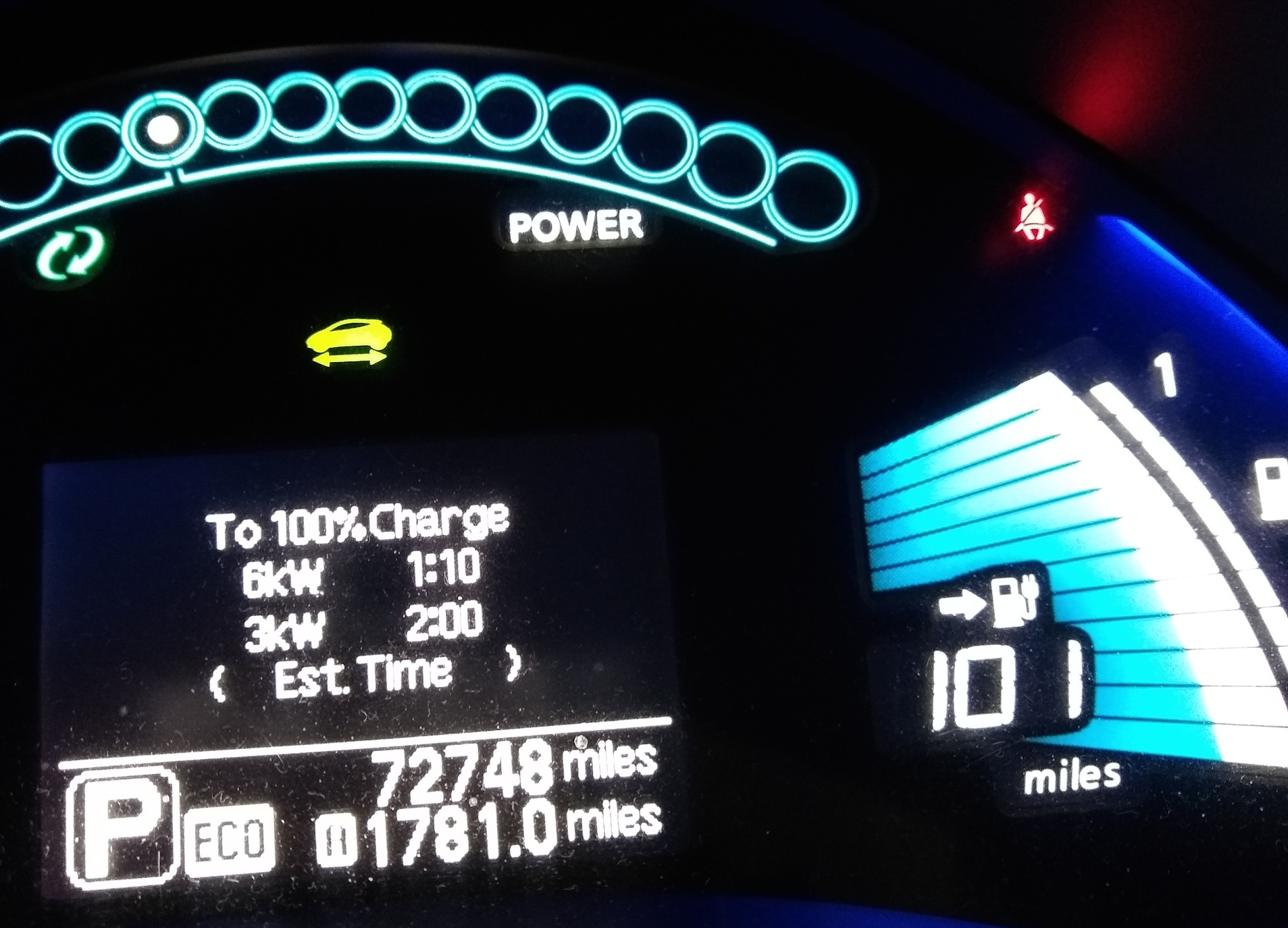 Battery state of charge after charging at Exeter IKEA